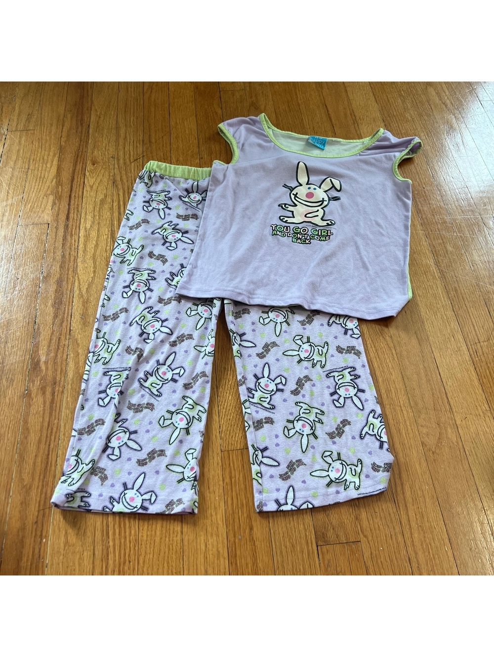 Vintage Y2K happy bunny pajama set